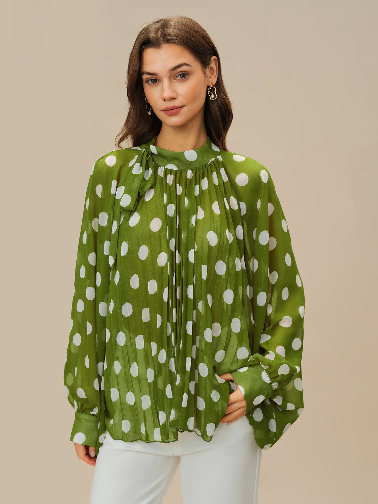 Green Lantern Sleeve Polka Dot Shirt
