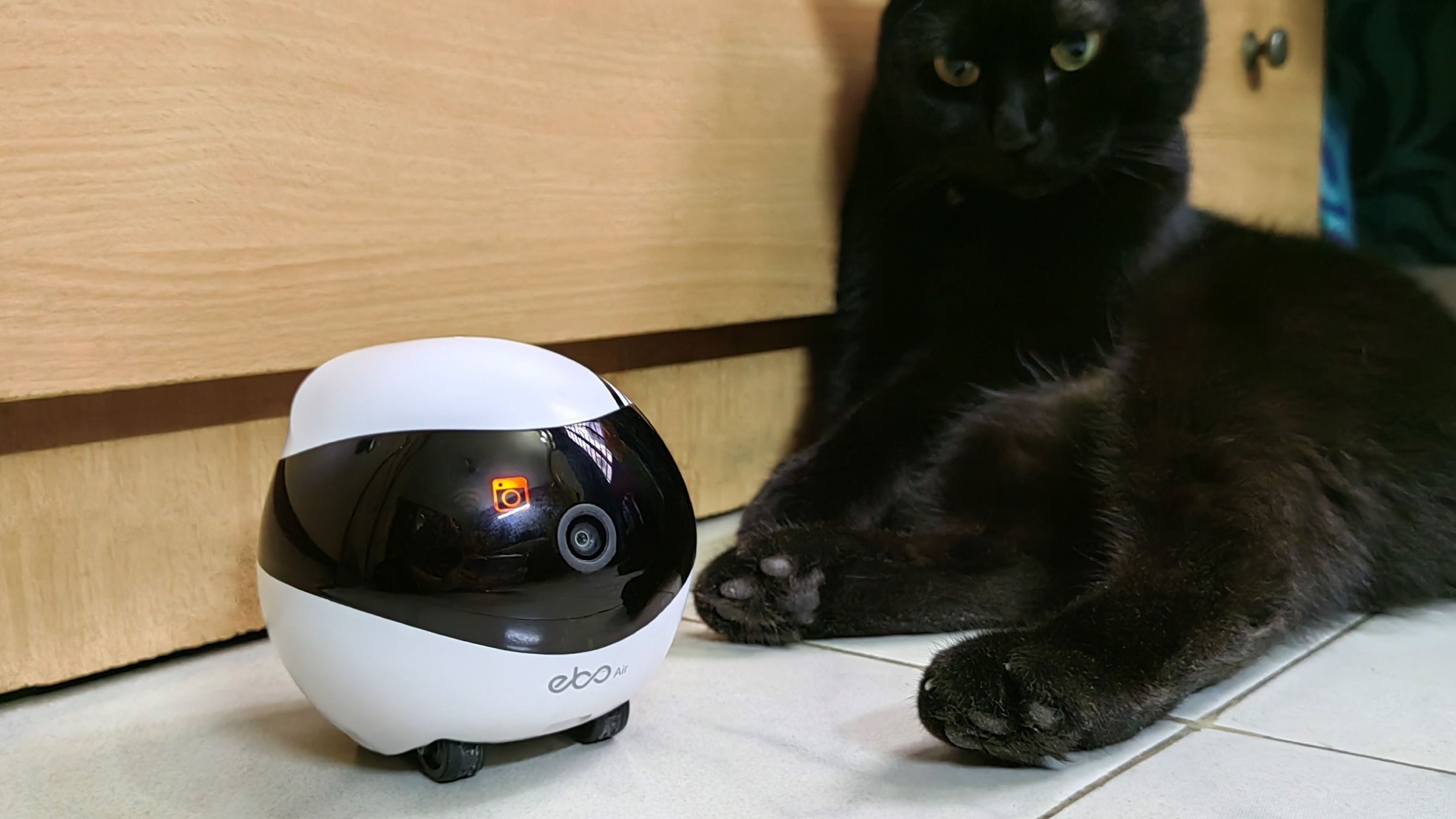 Robot Camera On Wheels, Double Lens Moving Pet Cameras, 1080P