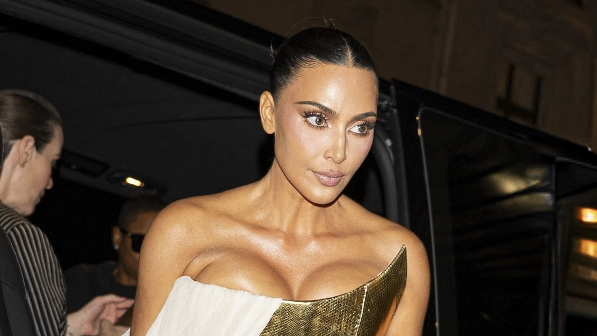 kim kardashian gold dress fashion nova Goes Full Cabaret in a Corset for Her 45th Birthday jasilia