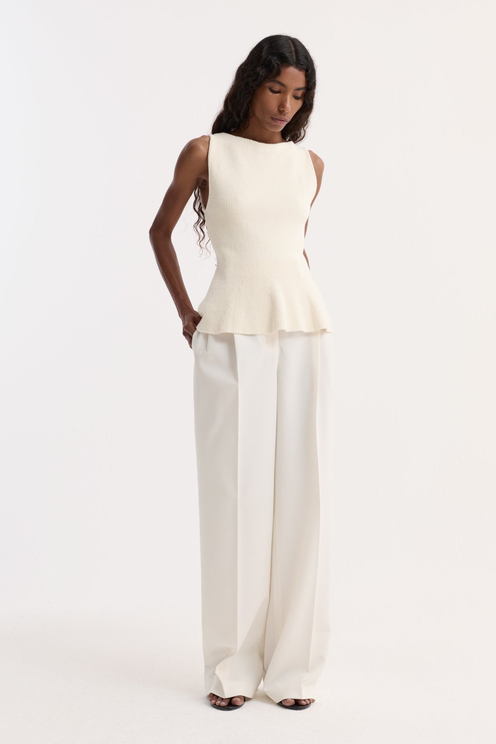 Sculptural Knitted Top | Cream