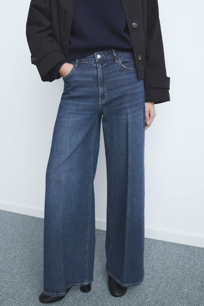 Mango, High-Waisted Wide-Leg Jeans