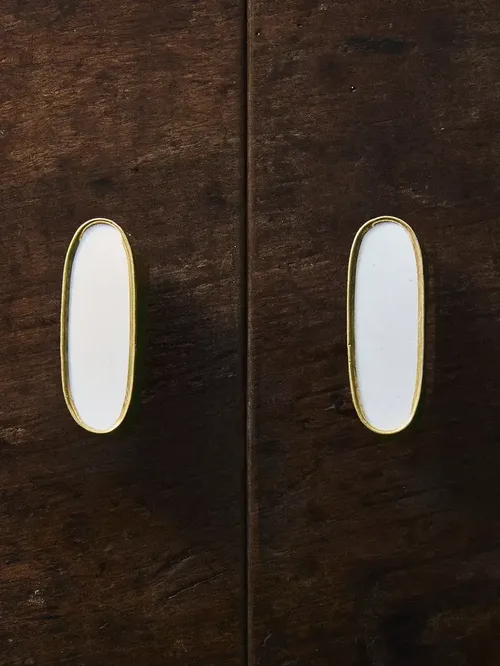 Pack of Oval Marble Door Knobs