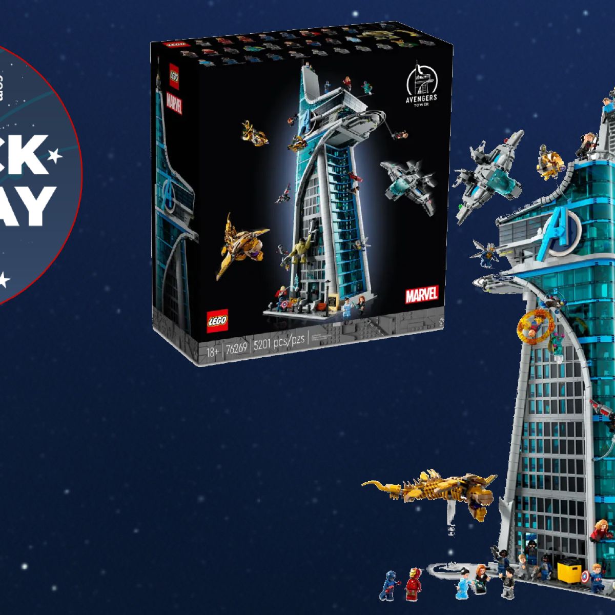 This huge Lego Marvels Avengers Tower comes with free gifts for Black  Friday | Space, image size:1200x1200