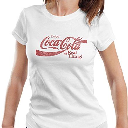 Coca Cola Women's the Real Thing T-Shirt, White, L