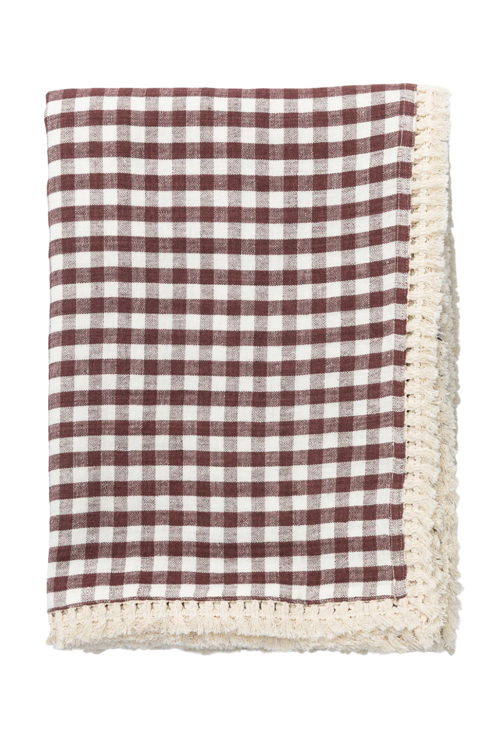 a gingham tablecloth