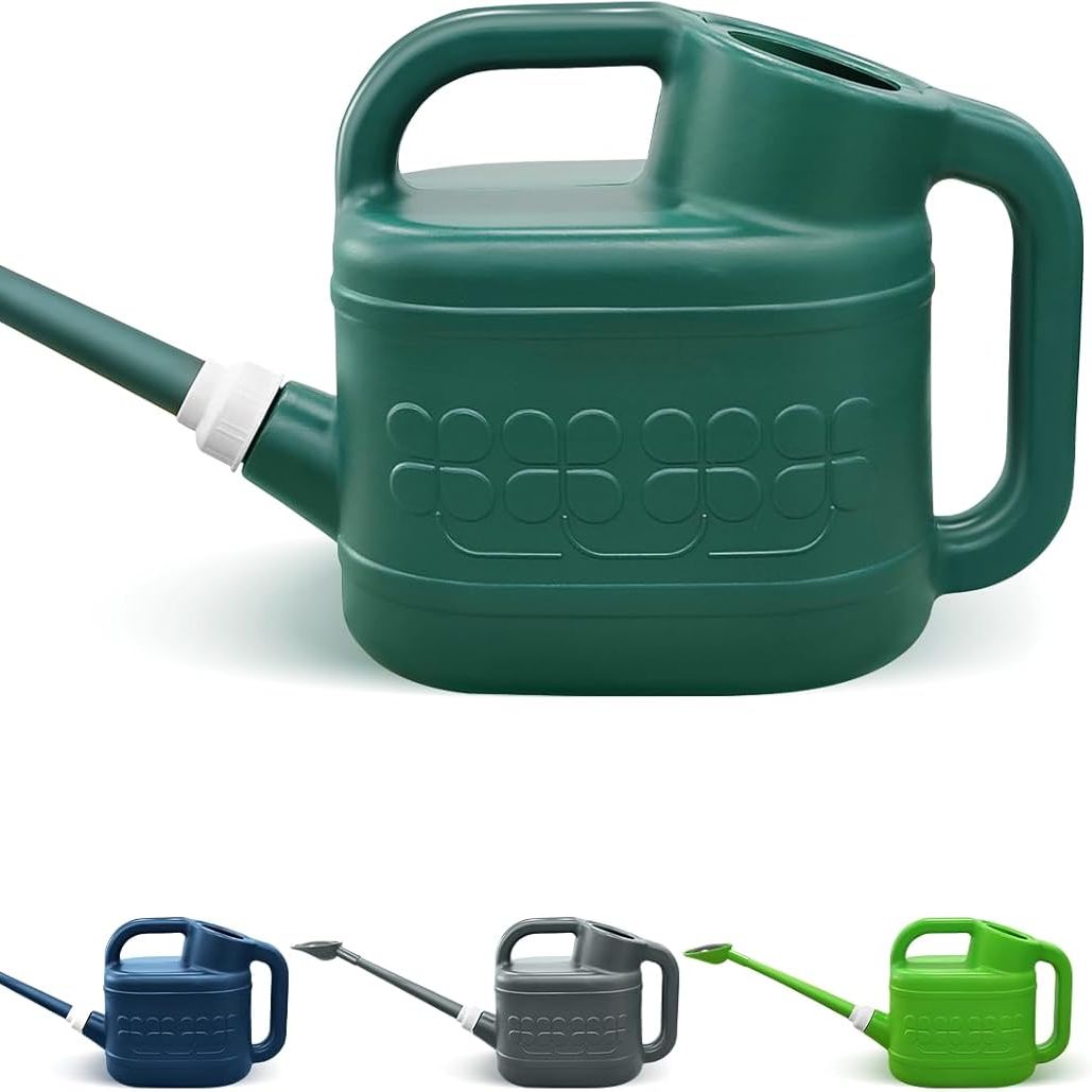 2 Gallon Watering Can, Garden Watering Can Outdoor, Plant Water Can With Removable Long Spout and Stainless Steel Sprinkler Head, Large Plastic Outdoor Watering Cans for Gardening Flower Plants