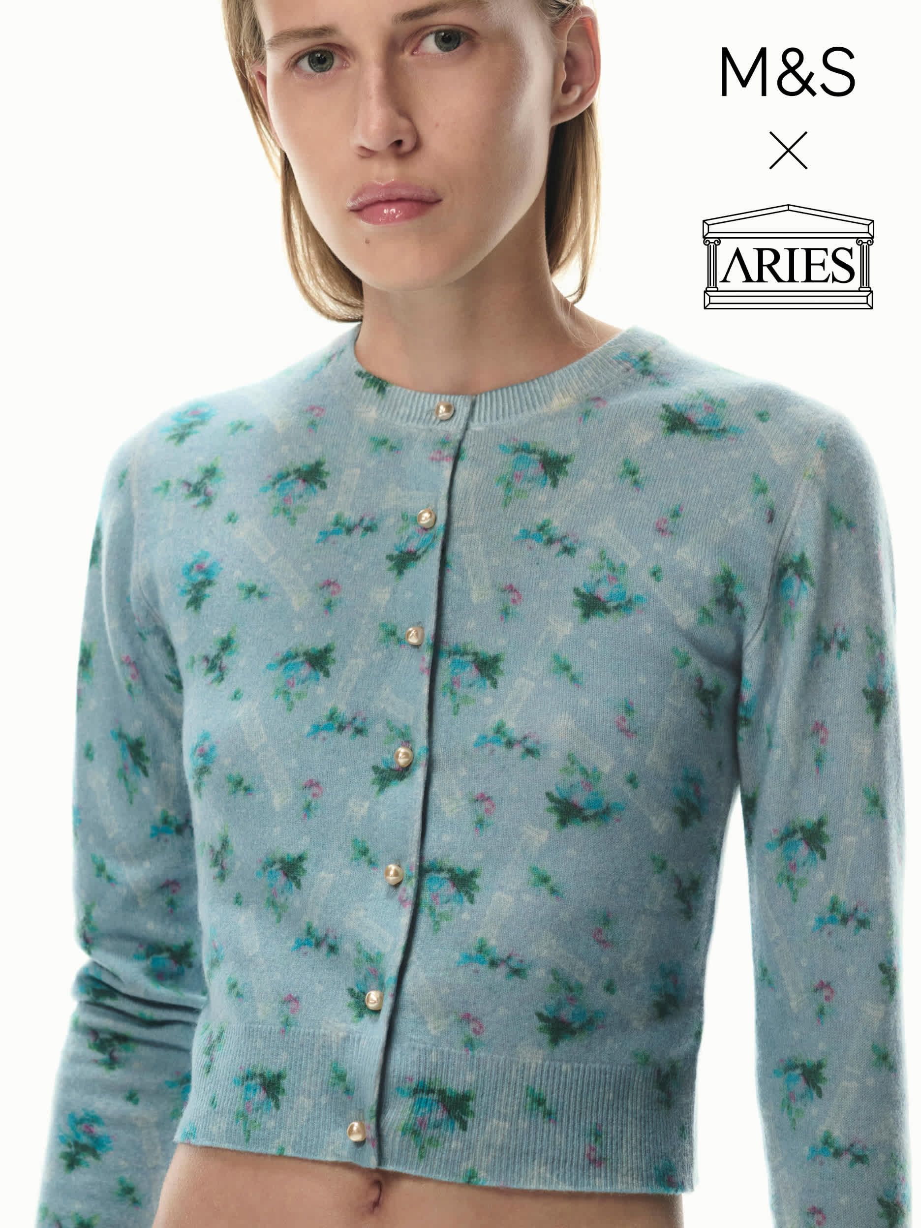 Pure Cashmere Crew Neck Cardigan
