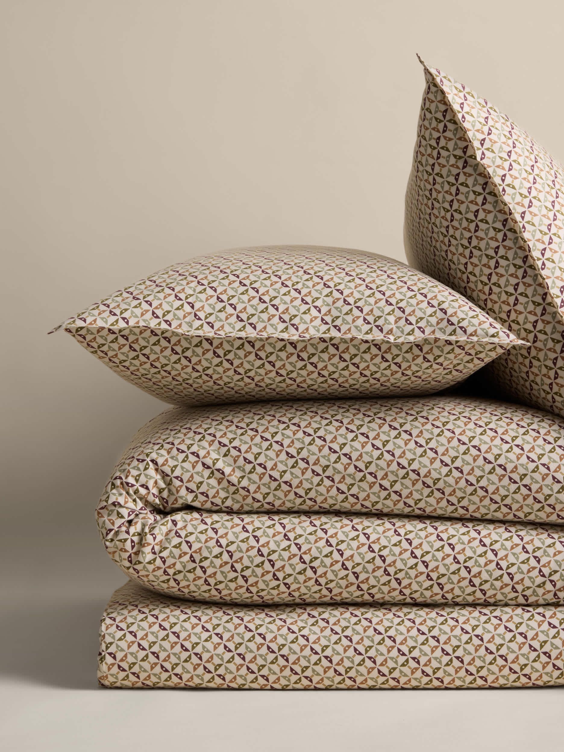 Pure Cotton Geometric Brushed Bedding Set