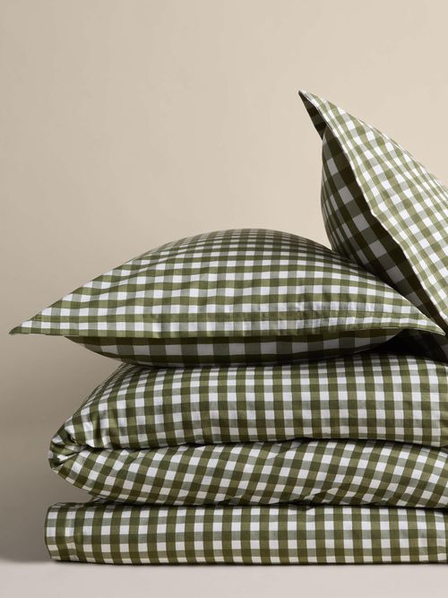 Pure Cotton Gingham Reversible Bedding Set
