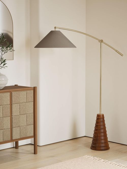 Ribbed Arc Floor Lamp