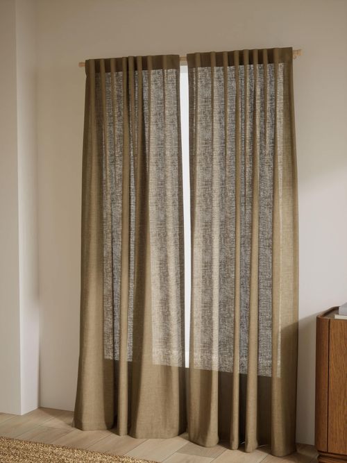 Cotton Linen Blend Sheer Multiway Curtains