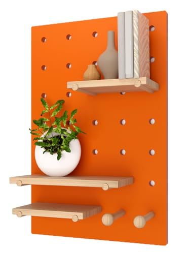 Modern Wall-Mounted Pegboard Nizer Solid Wood Versatile for Office Worpace Bedroom Living Room Slish 40x60 Cm