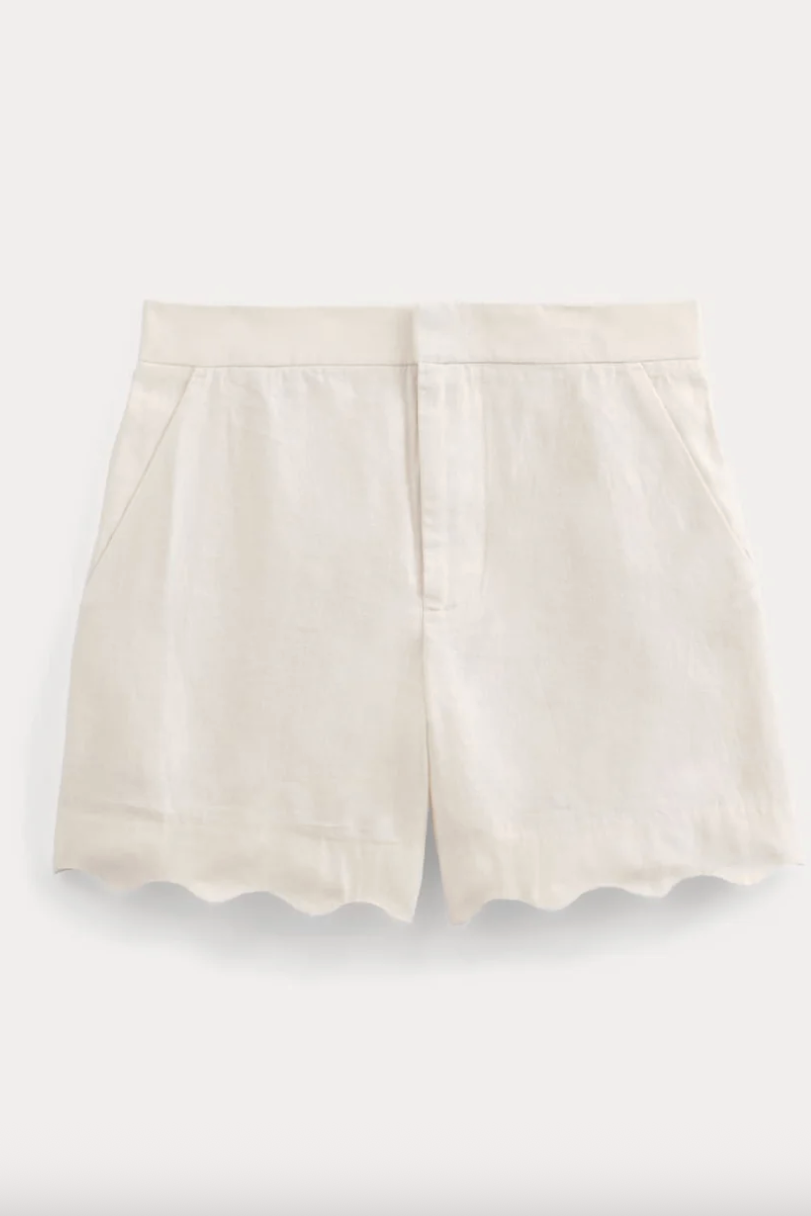 Everlane, Scalloped Edge Short in Linen