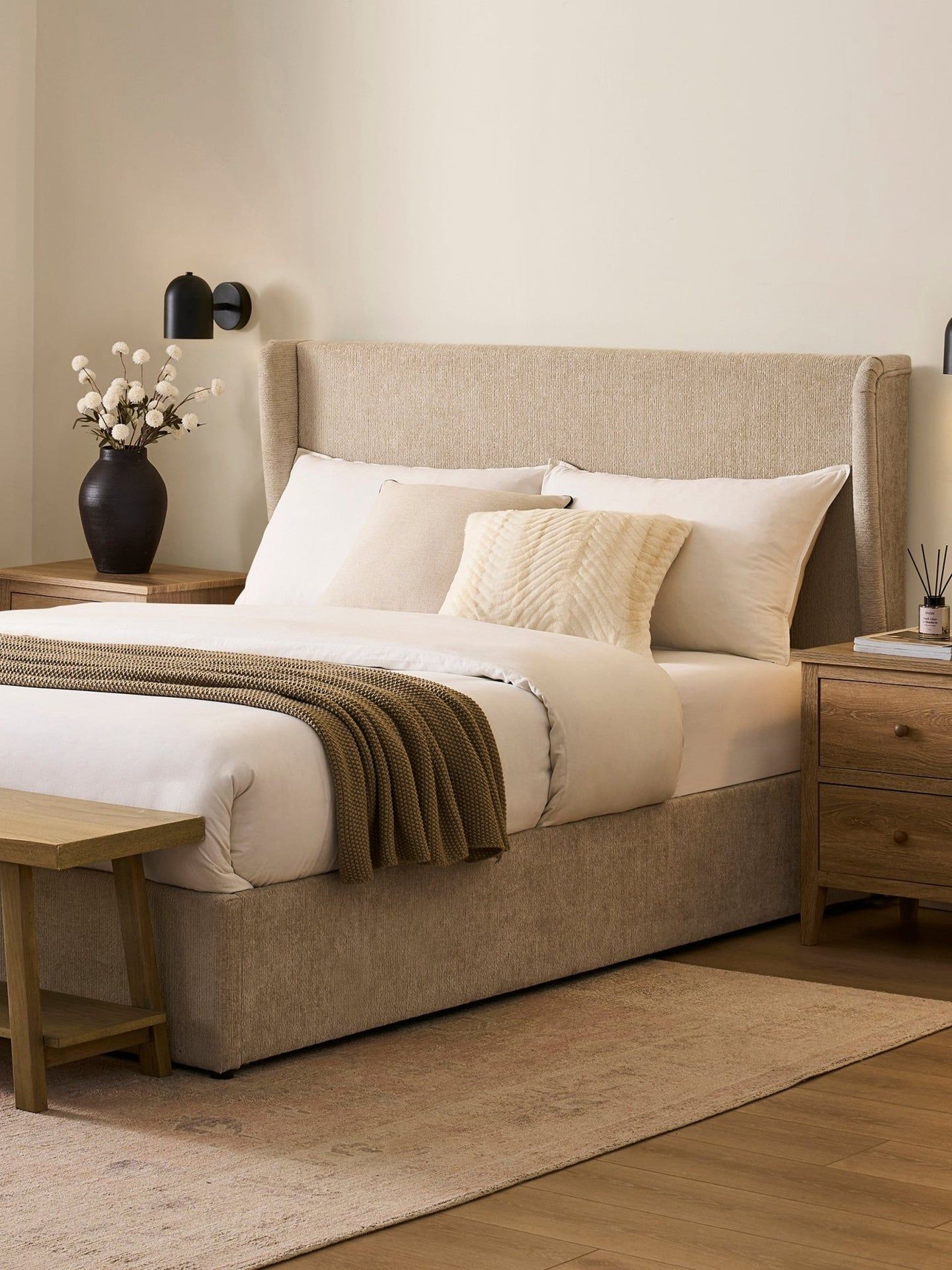 Berkeley Ottoman Storage Bed - Textured Oatmeal