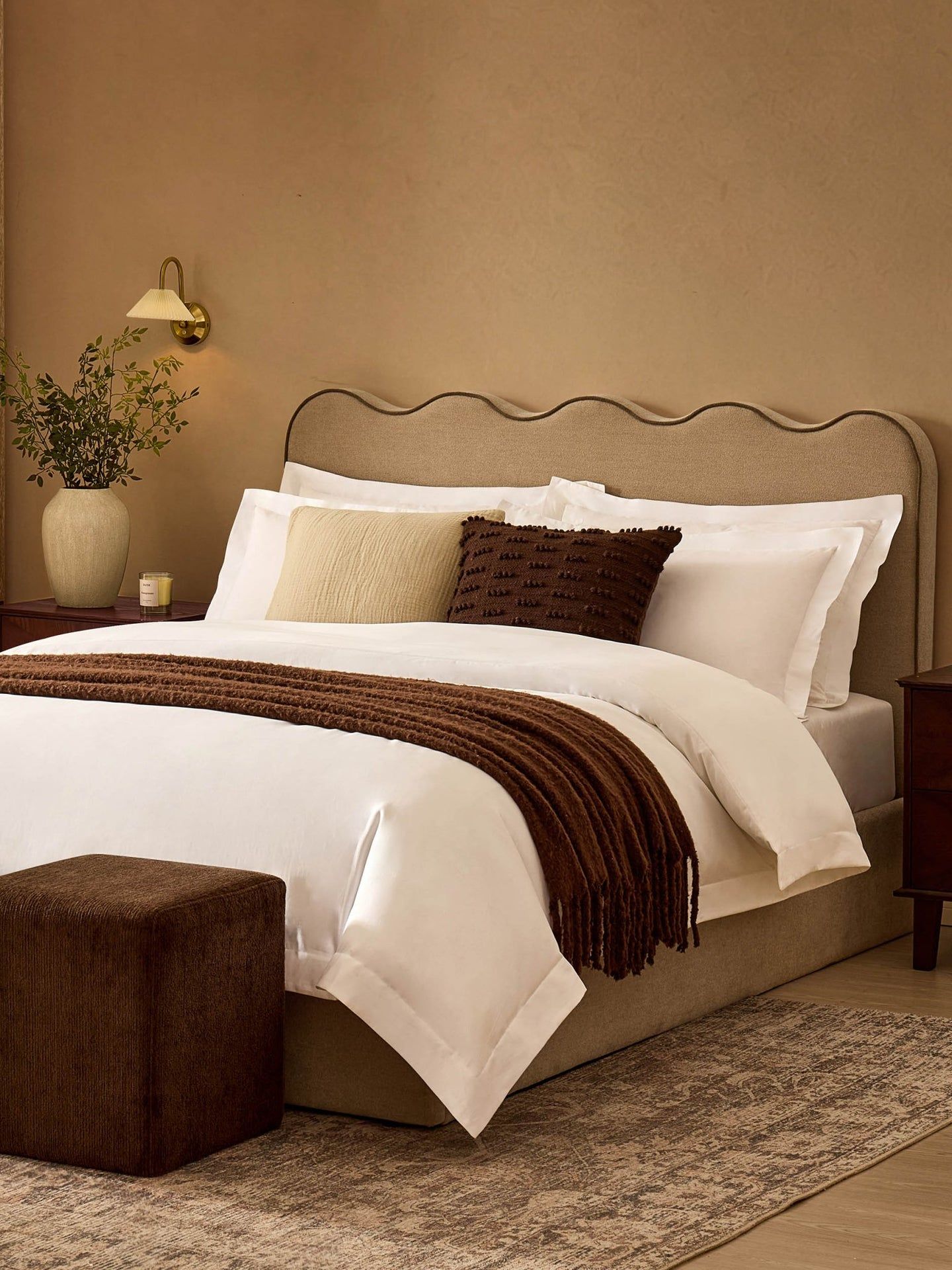 Wavy Ottoman Storage Bed - Chenille Oatmeal