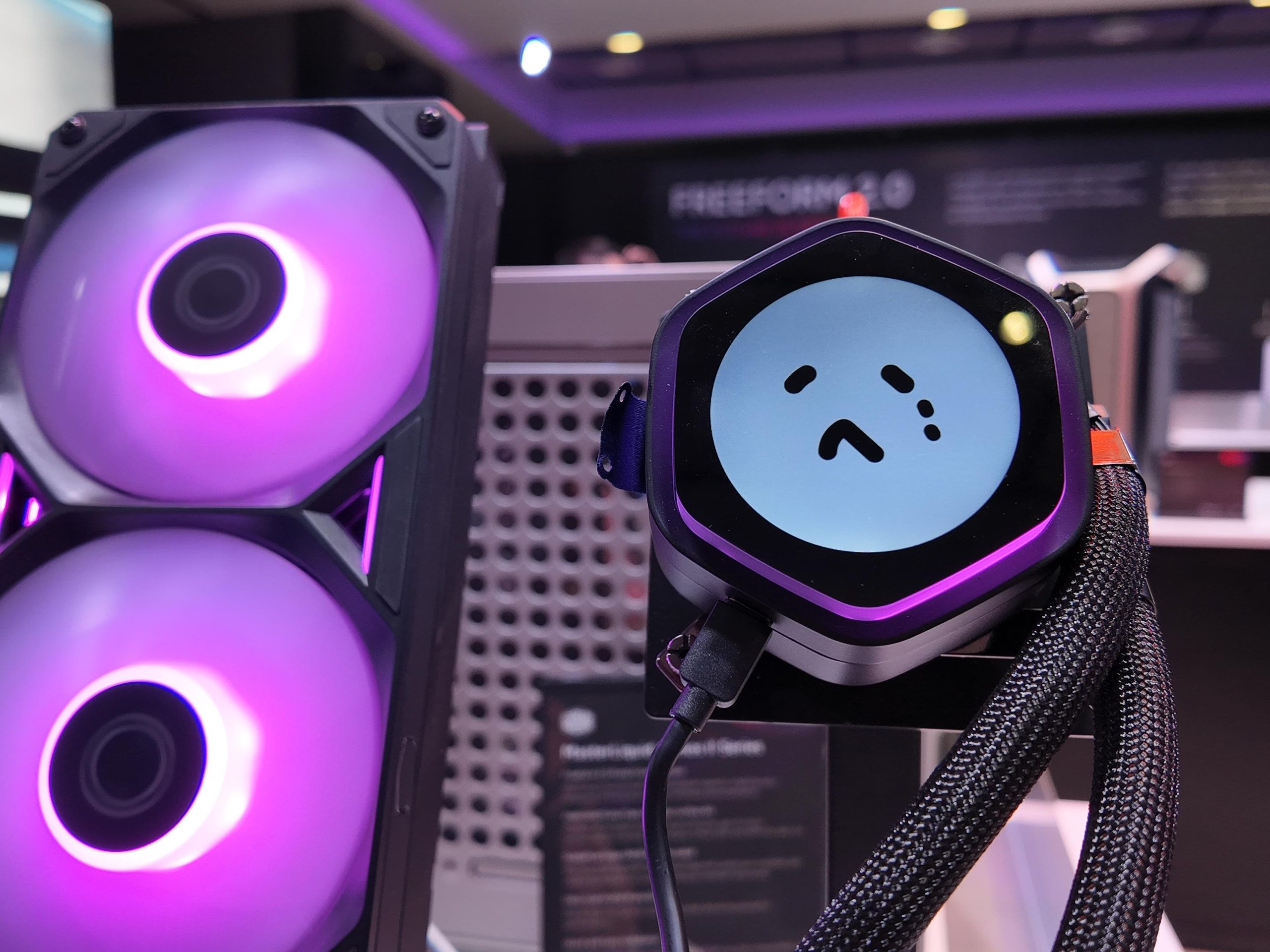 Cooler Master's new liquid cooler has modular tops, which have been used to  show off a crying face on a screen and now I'm sad | PC Gamer
