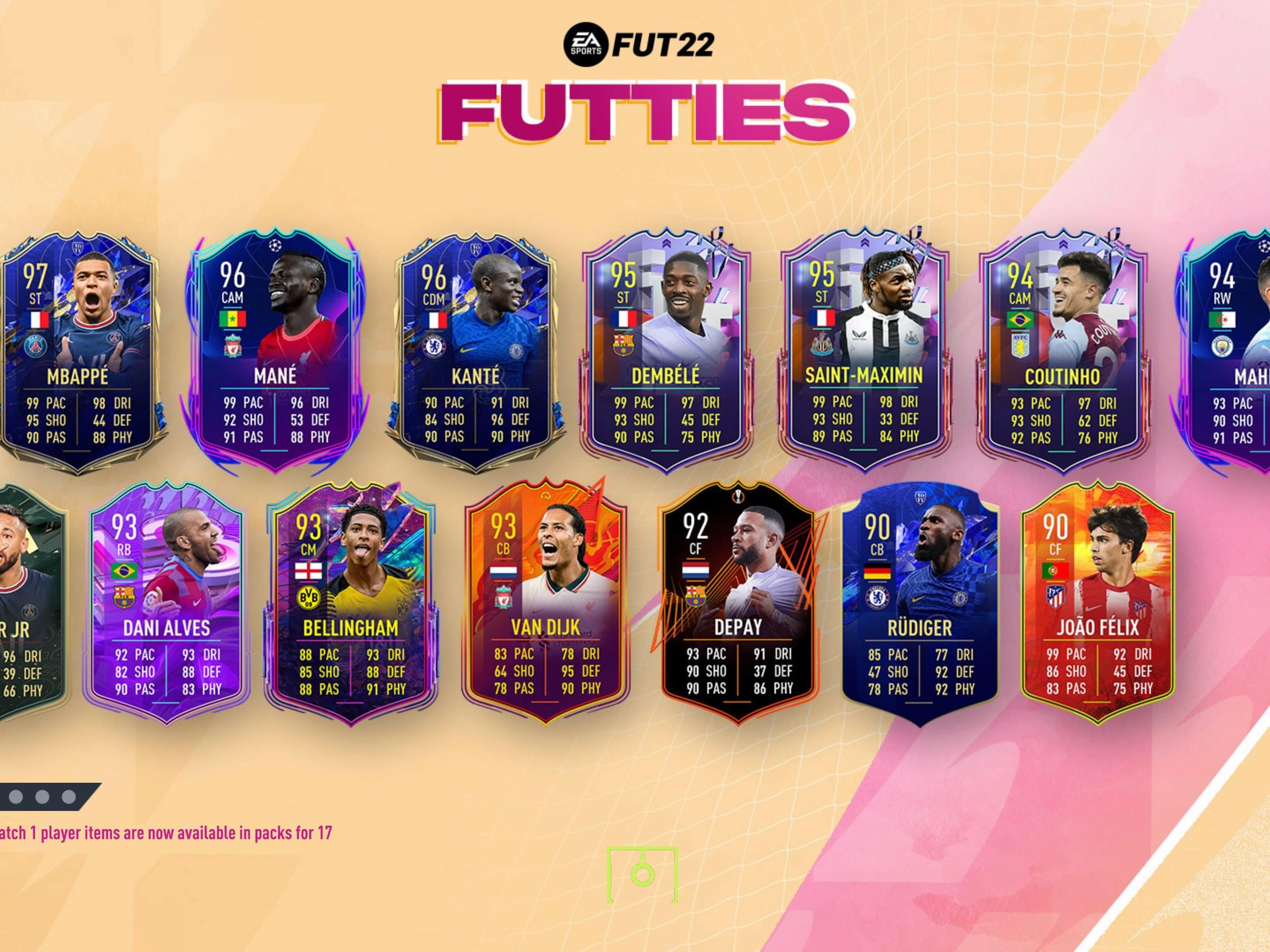 FIFA 22 Futties guide with special pink cards for Mount and Coman |  GamesRadar+, image size:2560x1920