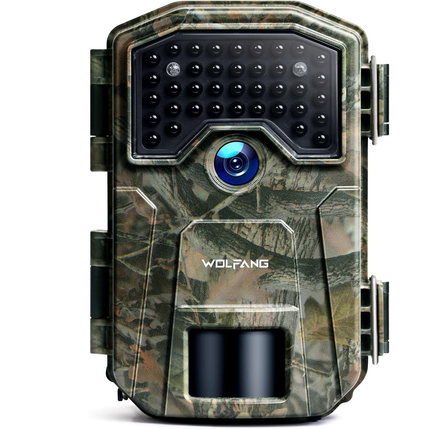 A Wolfang trail camera on white background