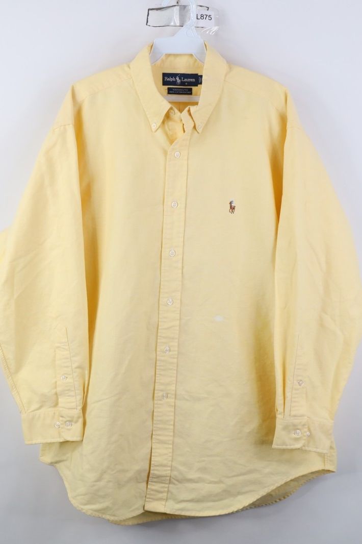 Vintage 90s Ralph Lauren Mens 16.5 32/33 Distressed Yarmouth Button Down Shirt
