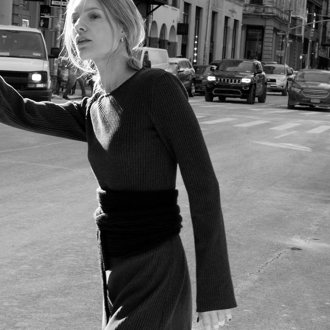 two piece black tie dress Black TIE WAIST TWO PIECE 2 main image 0