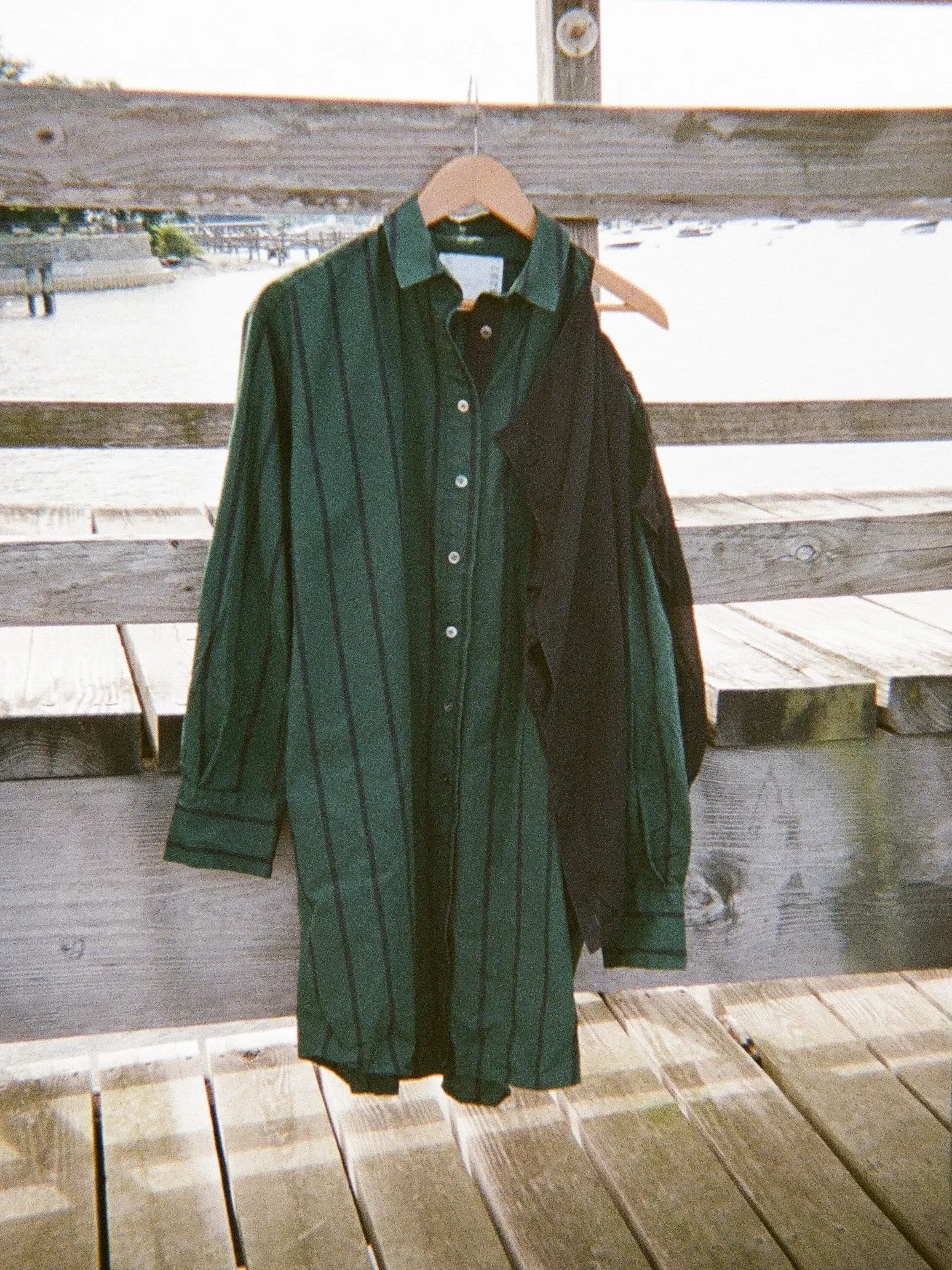 Stripes Newport, Sacai Striped Shirt Dress With Ruffle