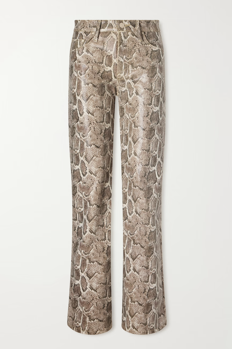 The Maven Sneak coated snake-effect leather-blend wide-leg pants
