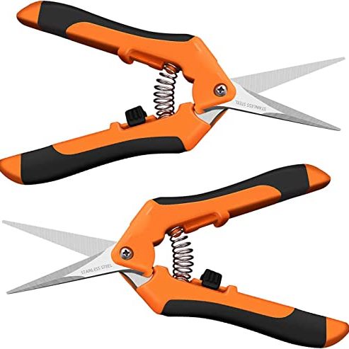 2 Pack Professional Pruning Shears, Trimming Scissors - Straight Tip, Gardening Hand Pruner Pruning Shear Stainless Steel Blades With Locking Comfort Grip Handles