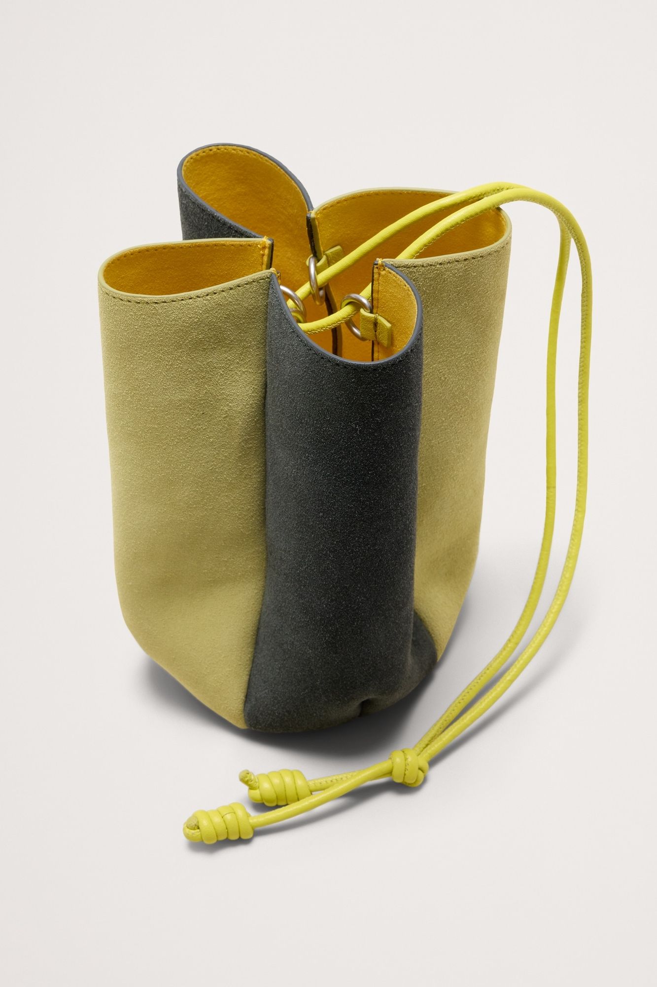 Color-Block Suede Tulip Bag