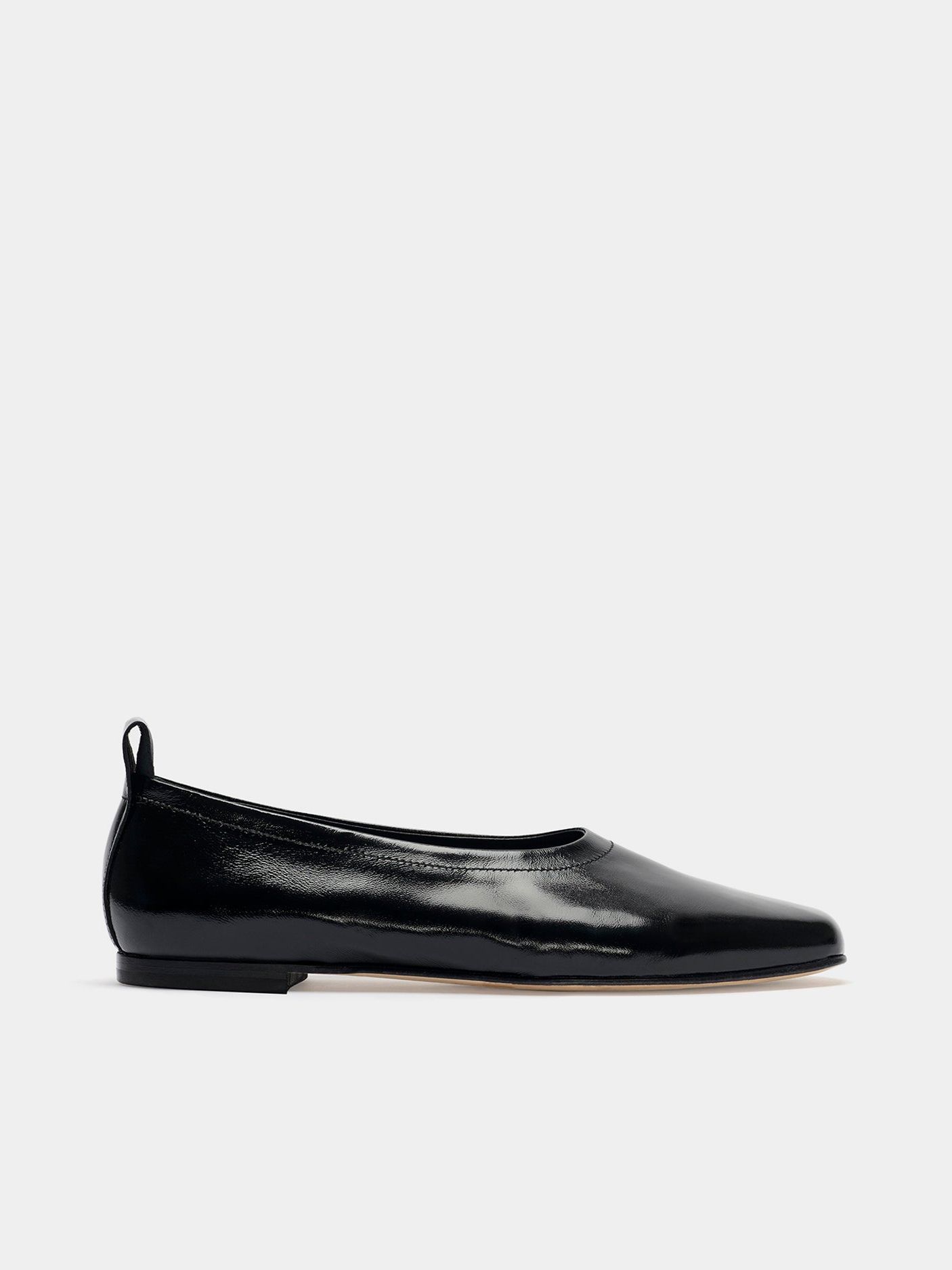 The Foundation Flat - Black Patent - Black / Leather / 35