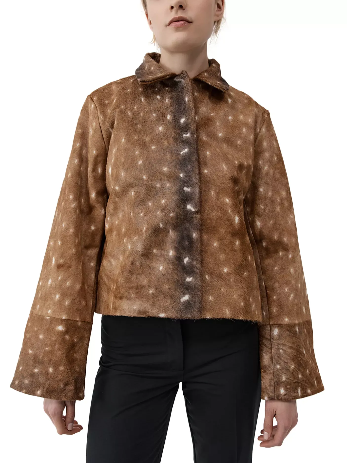 Fawn Minimal Leather Jacket