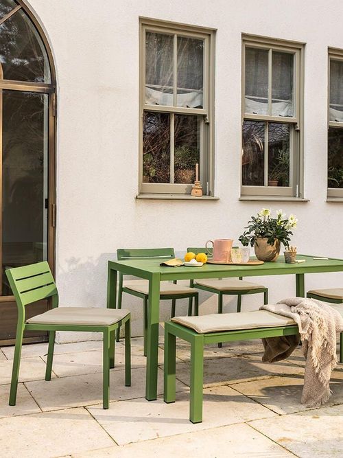 Anna 6 Seat Dining Set in Green