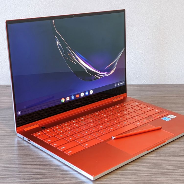 SAMSUNG - Samsung Galaxy Chromebook レッド 4K 有機EL i5 Samsung's Galaxy Chromebook has a 4K UHD AMOLED display and