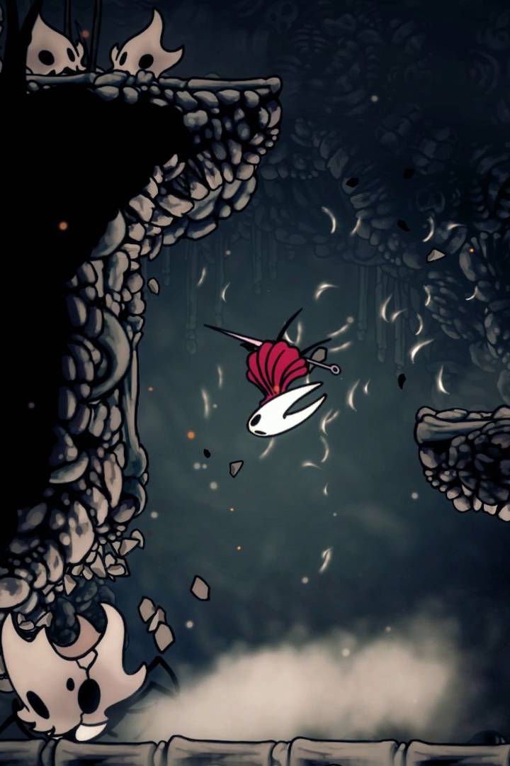 Hollow Knight Silksong pogo jump off large skull enemy