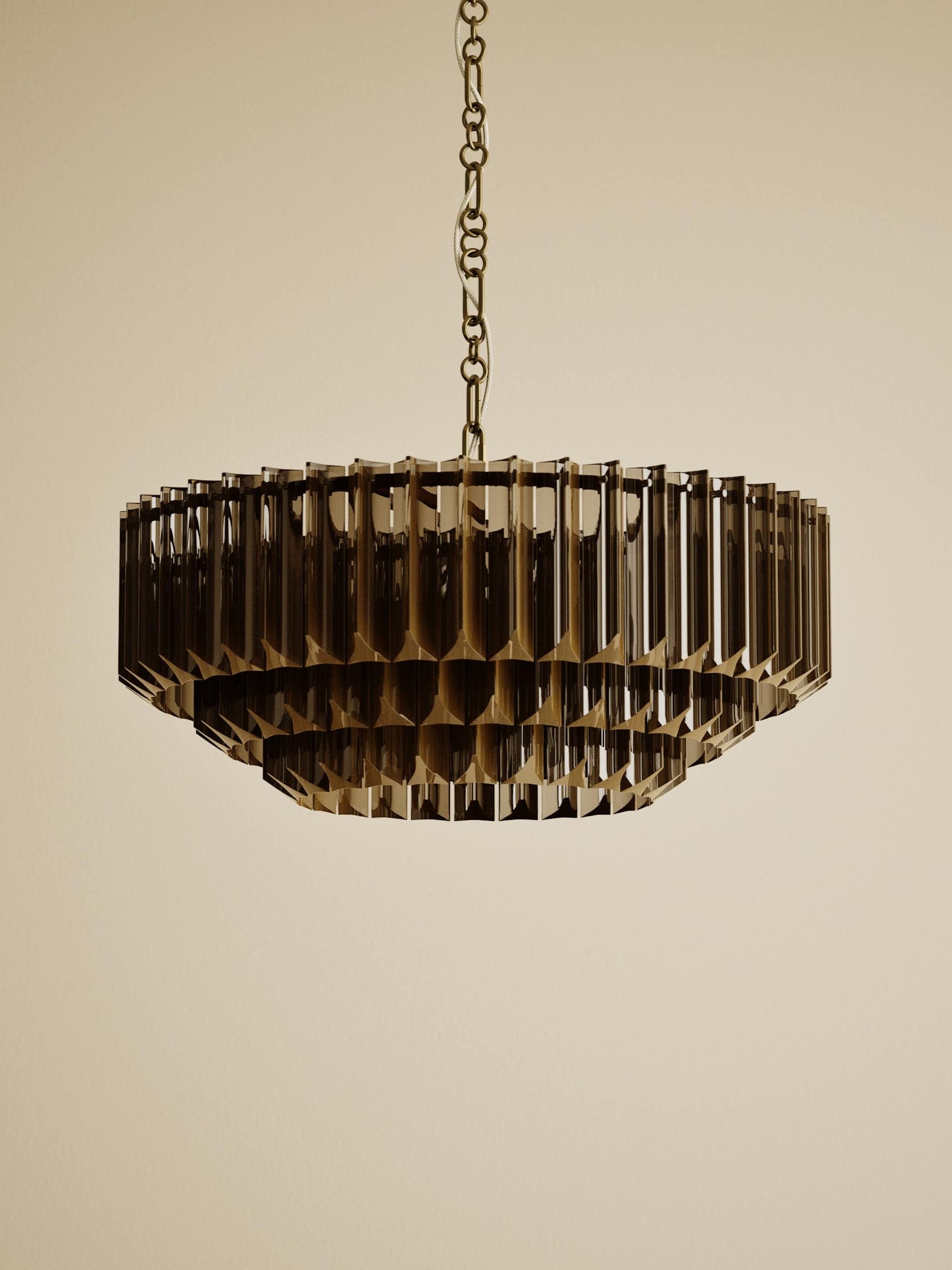 3 Tiered Glass Chandelier