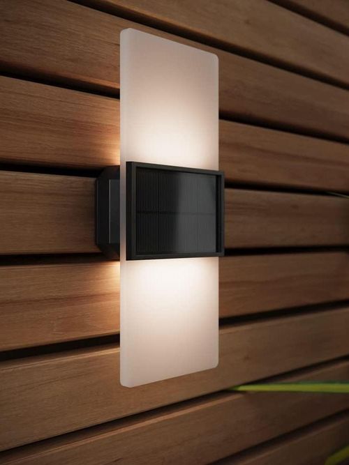 SolarCentre Gemini Set of 2 White & Warm White Outdoor Solar Powered Wall Lights 