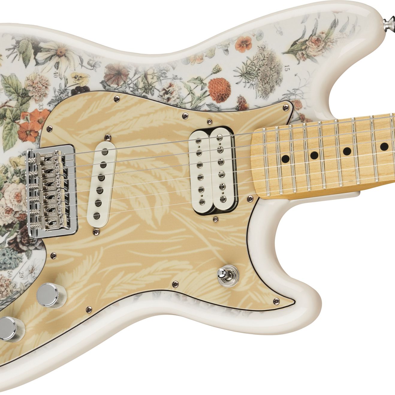 DISC Fender Shawn Mendes Musicmaster, Yellow Floral | Gear4music