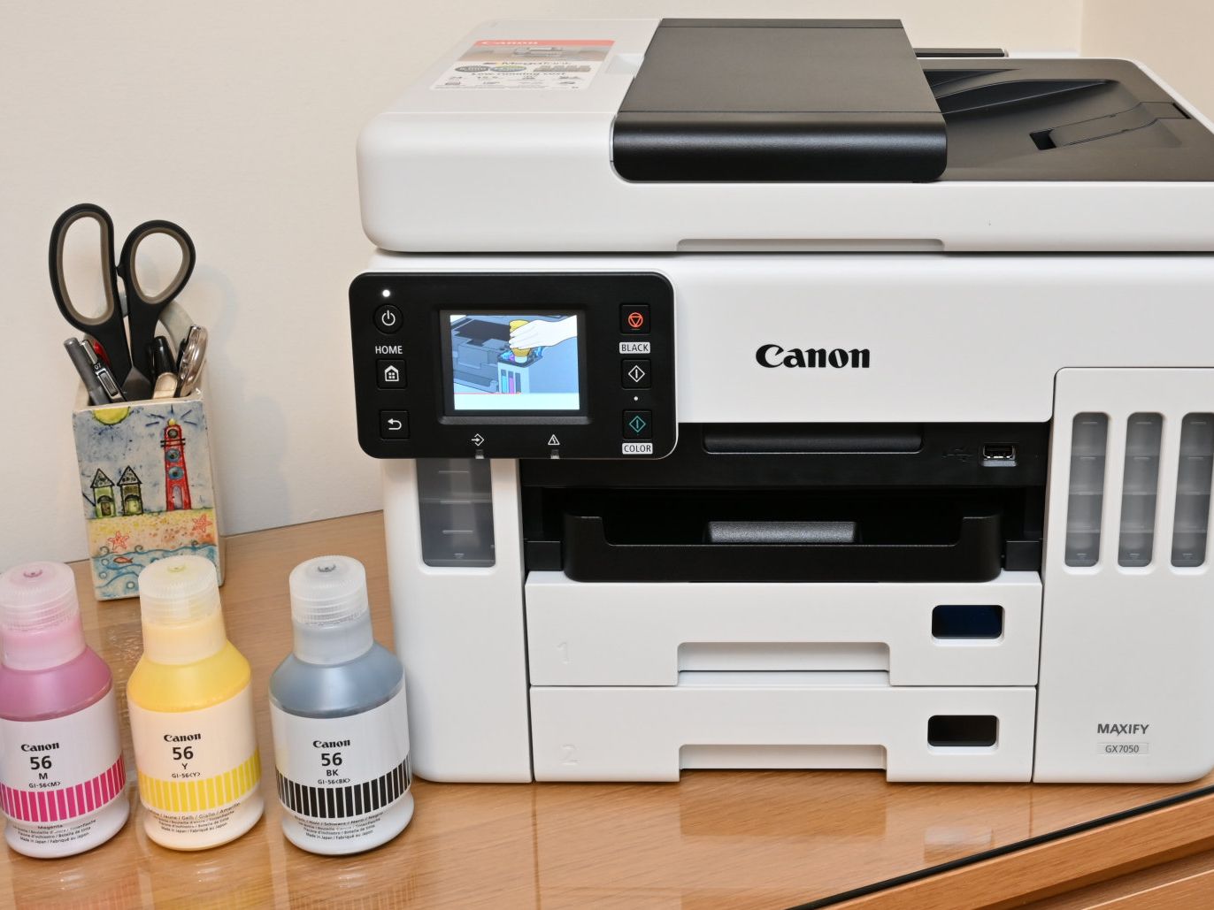 Canon Stampante WiFi per Casa e Ufficio MAXIFY GX7050 - Stampante Multifunzione MegaTank con Scanner, Fax e Fotocopiatrice per Casa | Connettività WiFi, Ethernet e USB