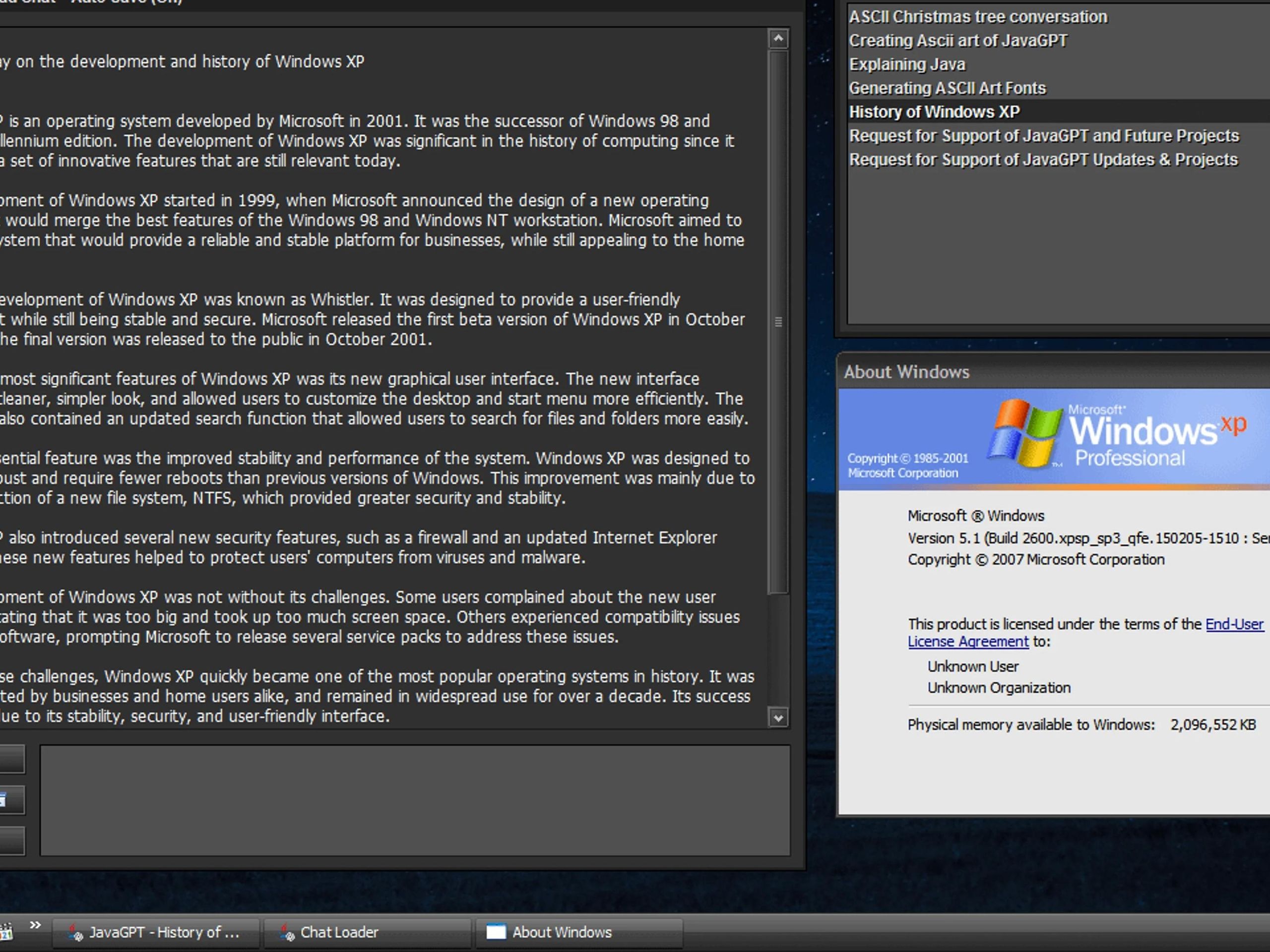 JavaGPT brings ChatGPT to support ancient versions of Windows