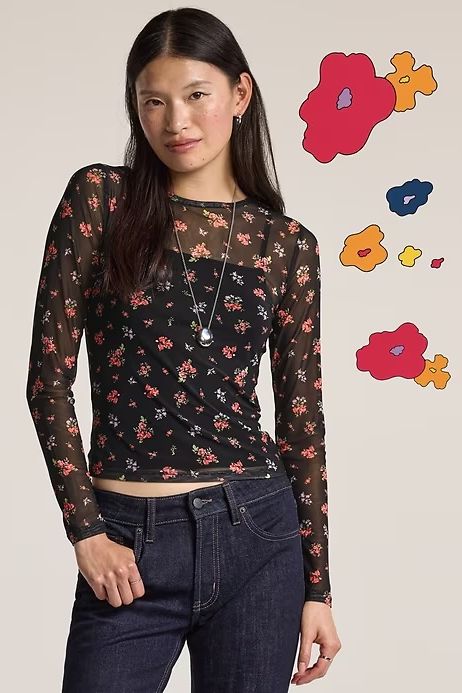 old navy x anna sui sheer top