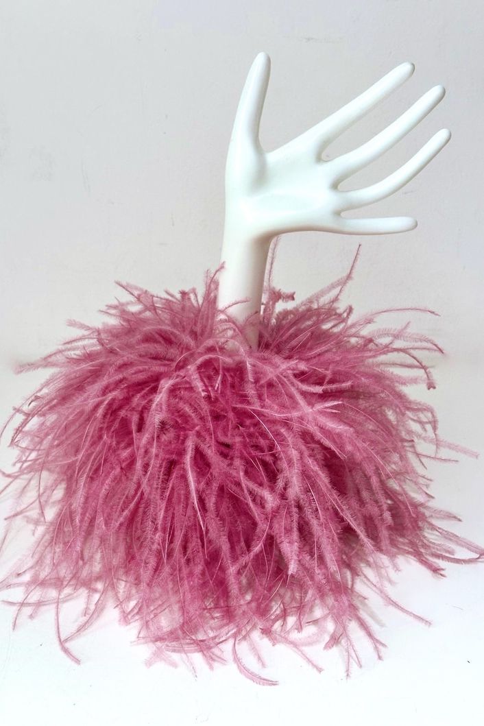 Ostrich Feather Wrist Cuffs, Feather Shoe Clips: Oversized Feather Brooch Pin, Pink, Beige, Black, Dusty Rose Wine Feather Wristlet Cuffs