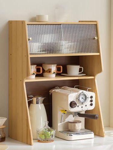 Laneryin Coffee Station Organizer, 3-Tier Wooden Coffee Bar Accessories Organizer, Countertop Shelf, Kitchen Storage &amp; Organisation for Kitchen, Home, Office