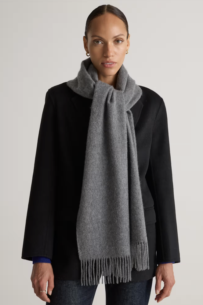 Quince, Mongolian Cashmere Woven Fringe Scarf