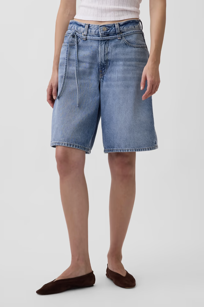 Gap, 11" Mid Rise Longline Denim Shorts