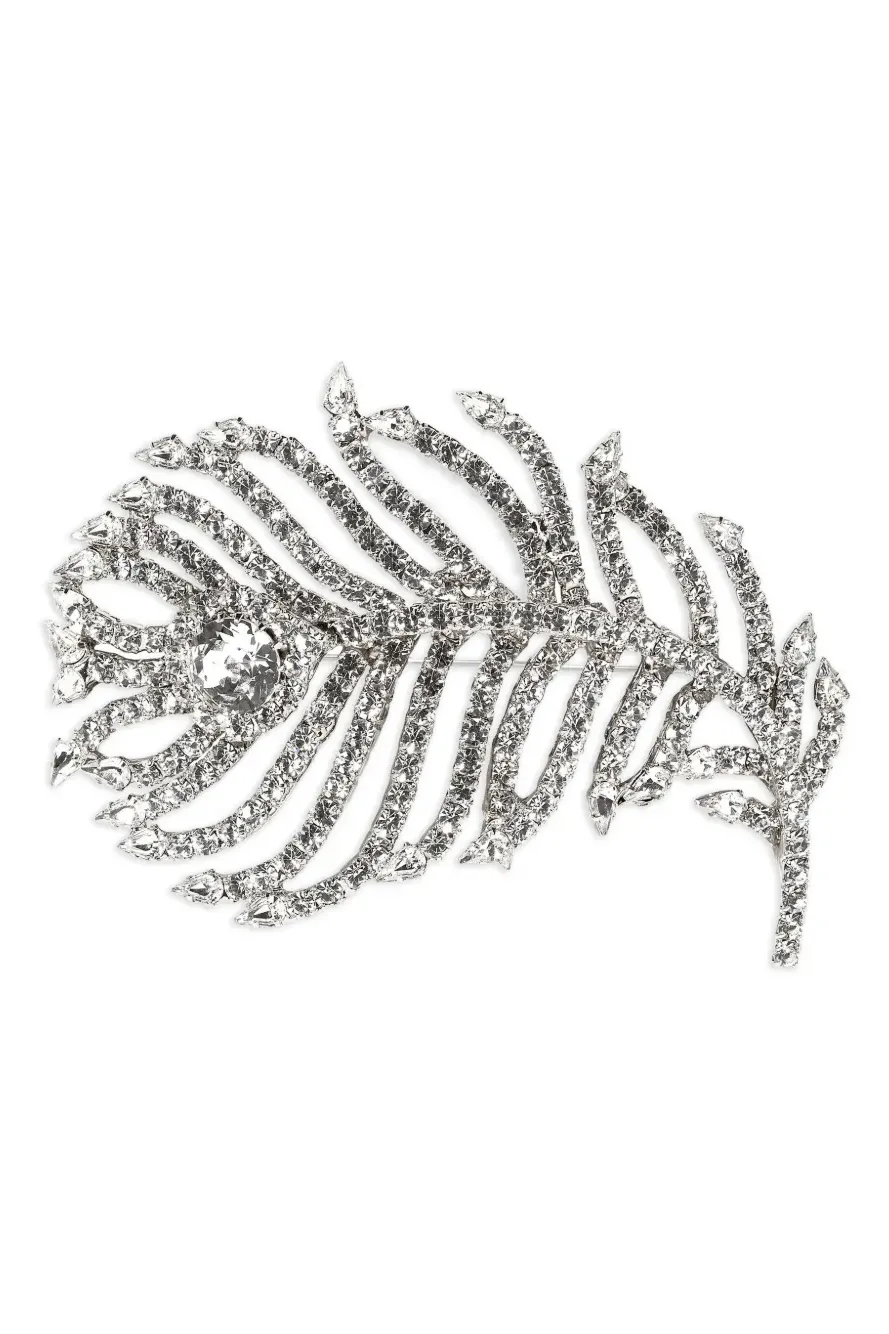 Jennifer Behr Crystal Pluma Brooch | One Size