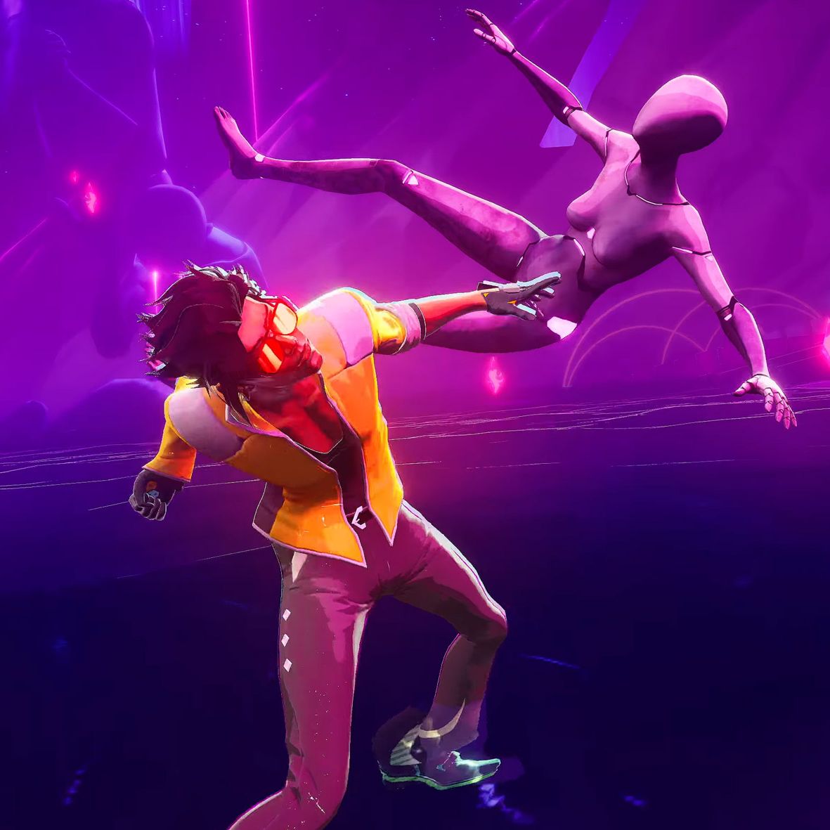 Dead as Disco - Protagonist getting ready to punch a faceless enemy
