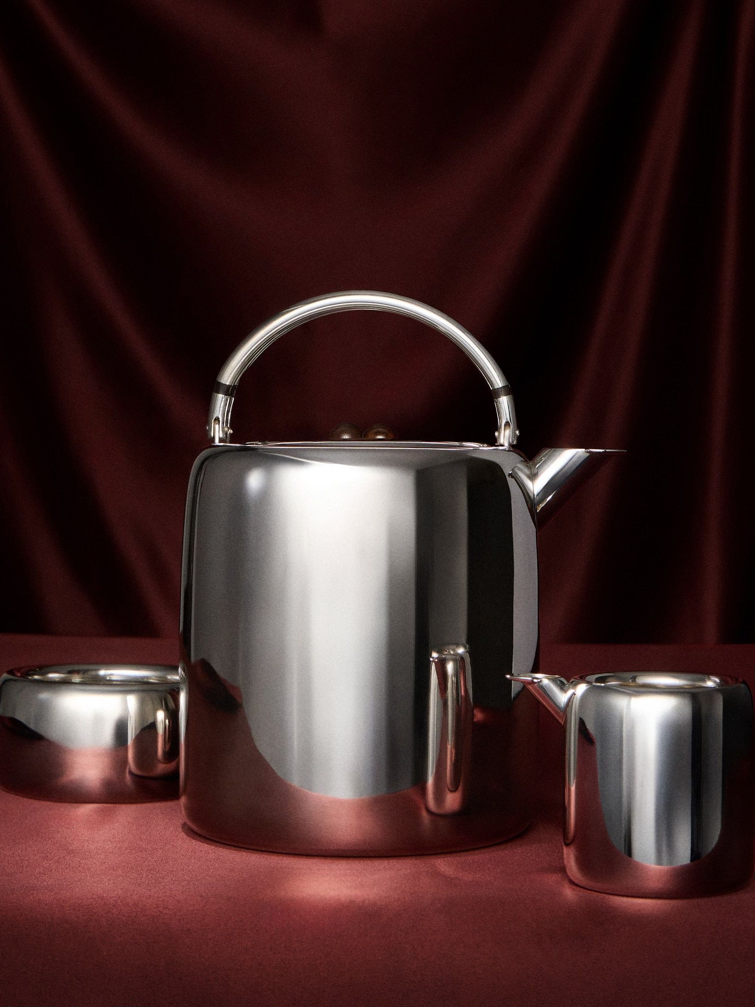 1988 Afra and Tobia Scarpa Sterling Silver Tea Service (set of 3)