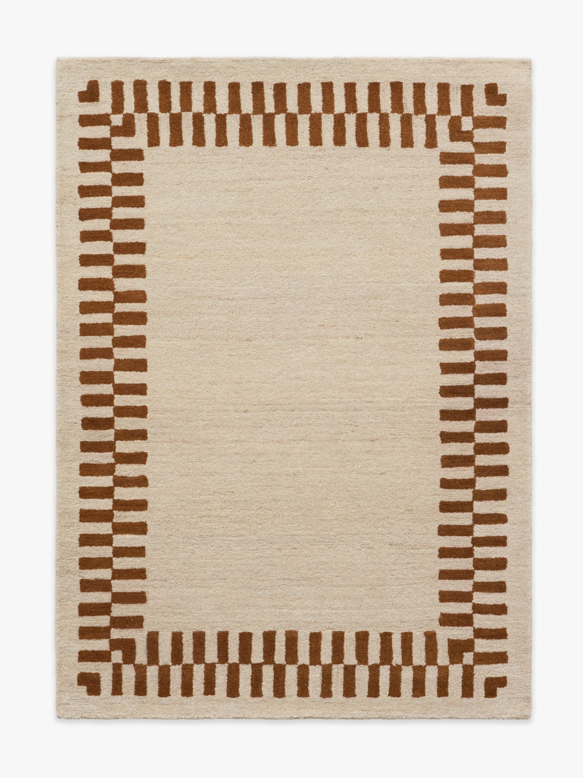 Farrow Ivory &amp;amp; Brown Easy Care Wool Rug