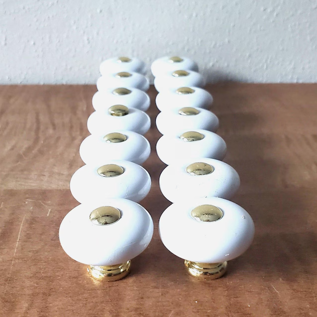 Etsy, Brass &amp;amp; Porcelain Drawer Knobs