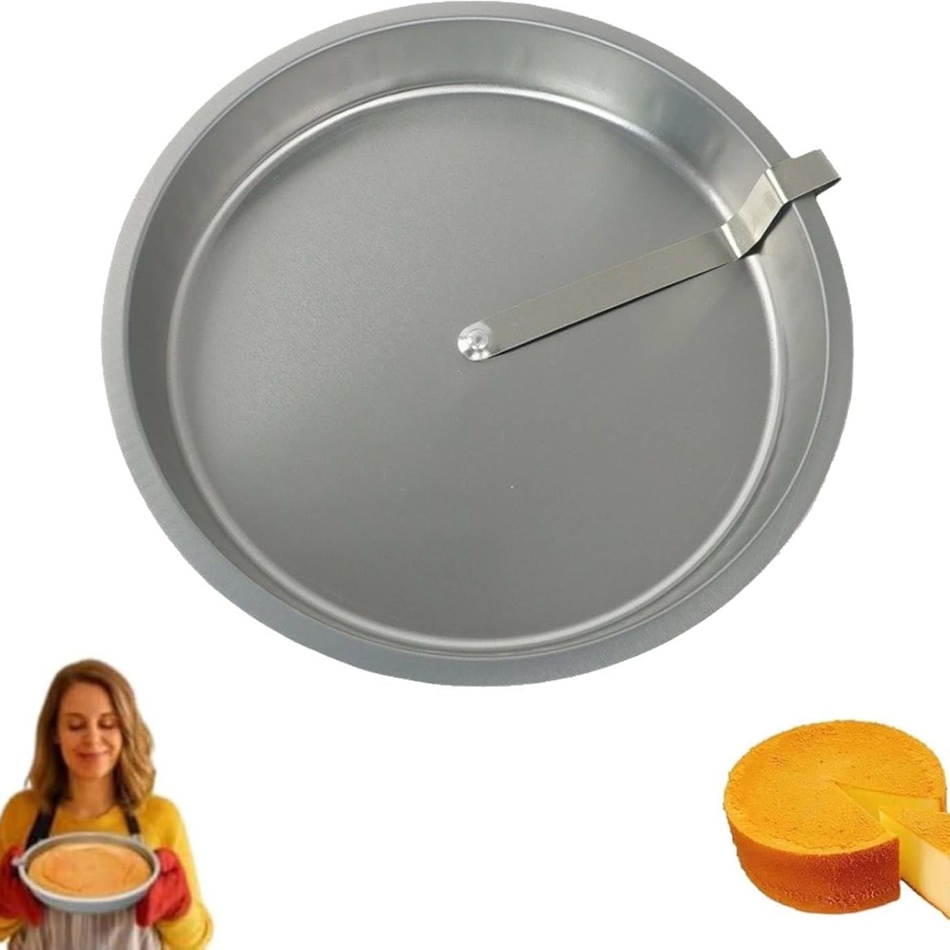 Cake Pan, Cake Tin, 9.7" Easy Release Cake Pan for Baking, Built-In Swivel Blade, Nonstick Aluminum, Effortless Cleanup Bakeware Set for Home Kitchen (1pc)