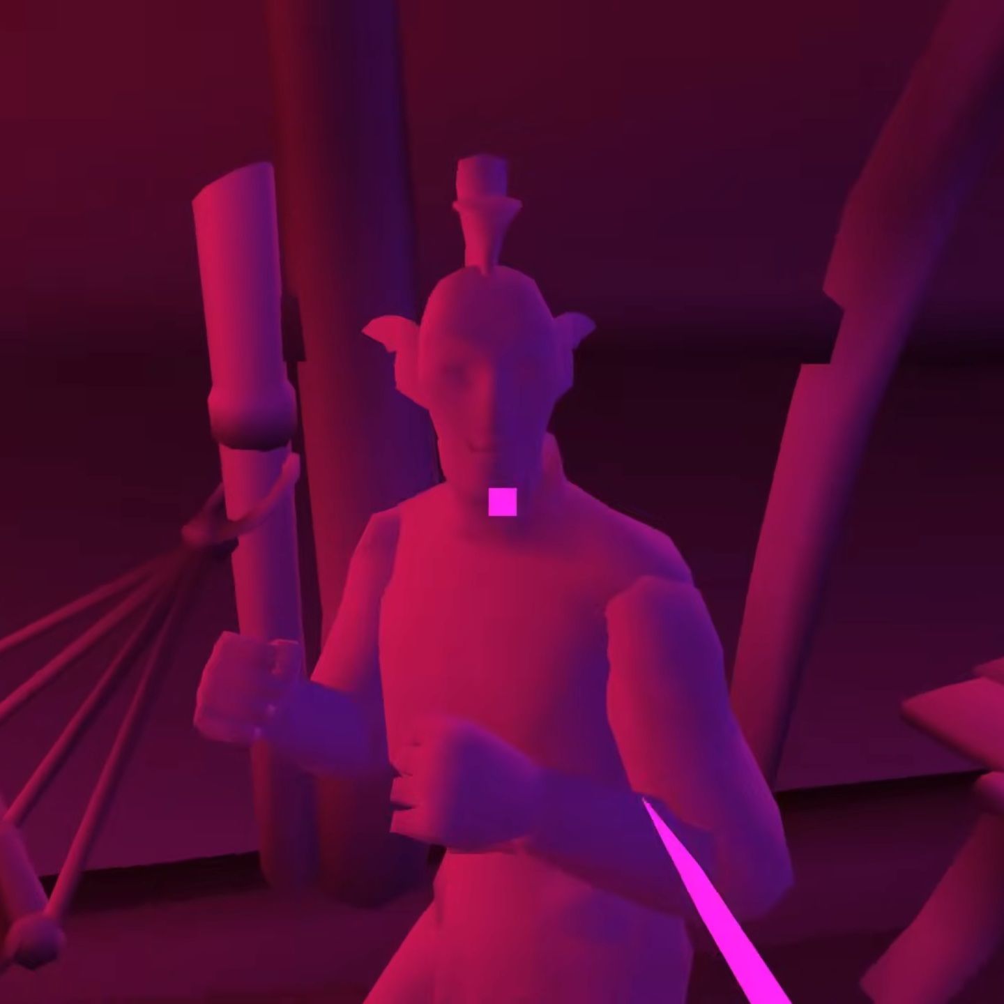 Morrowind with every texture deleted is a beautiful magenta fever